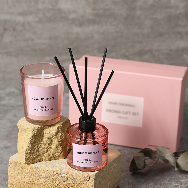 Home Fragrance Set Gift - Premium Reed Diffuser and Candle Gift