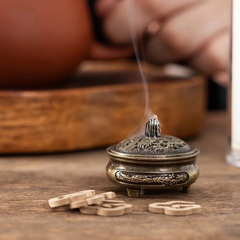 Home Fragrance Miniso - Antique Brass Pocket Incense Burner Mini