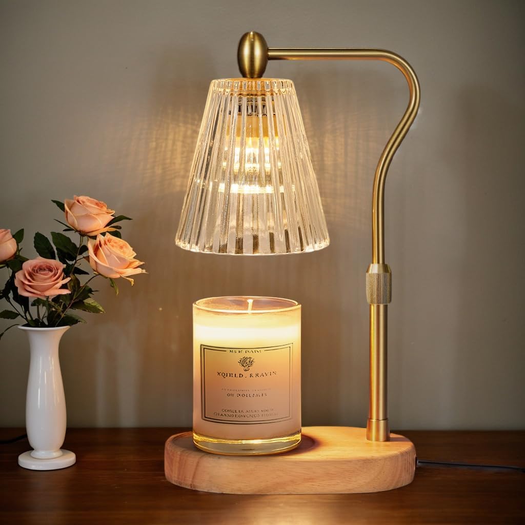 Amber Jar Candle - Warm Candle Lamp - Adjustable height