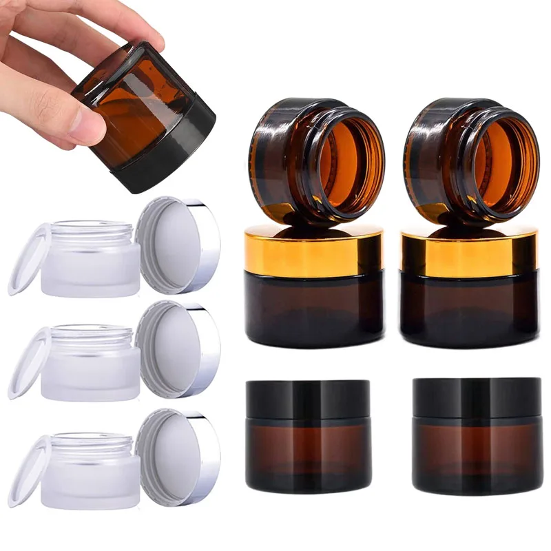 Amber Jar Candle - 5Pcs 5g-100g Amber Empty Glass Jars