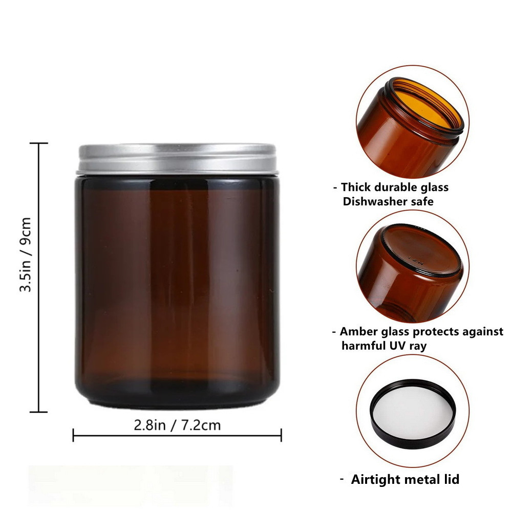 2pcs 8 Oz Empty Candle Jar Rou - Amber Jar Candle 评论和价格