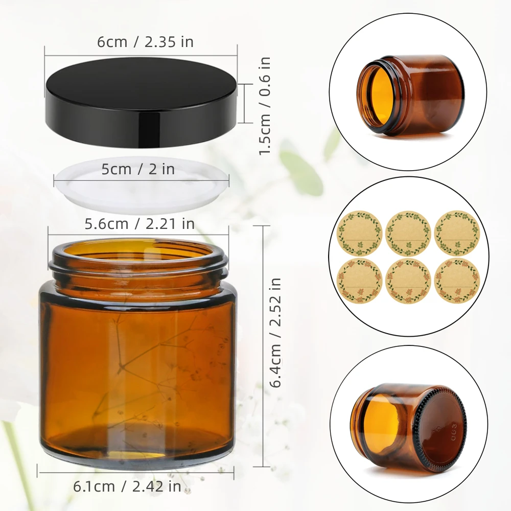 Glass Candle Jars, 4oz Amber R - Amber Jar Candle 评论和价格