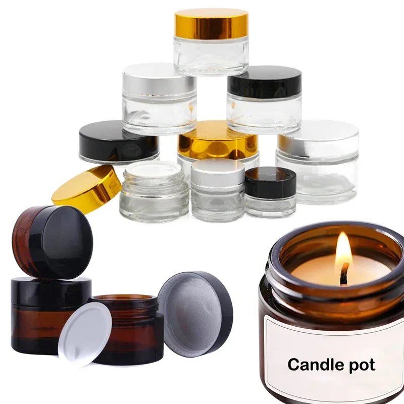 5Pcs 5g-100g Mini Amber Round  - Amber Jar Candle 评论和价格