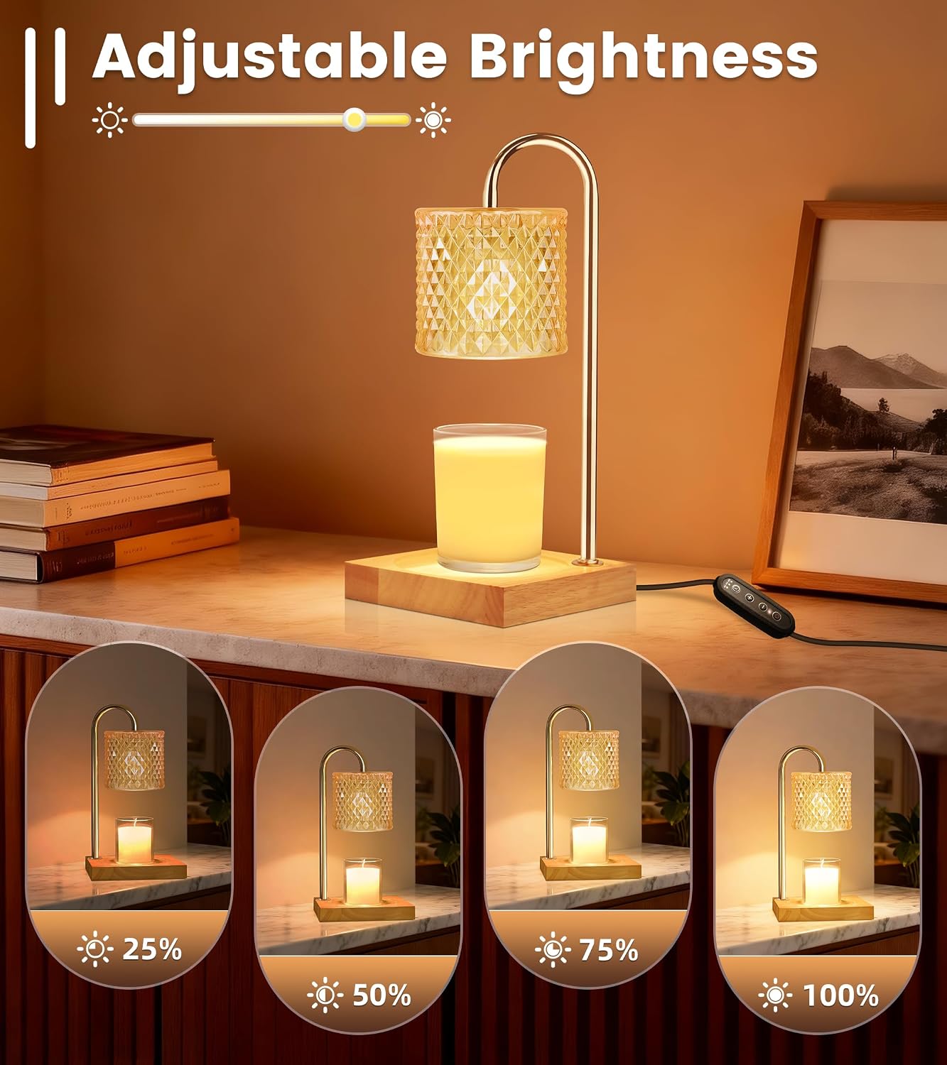 Candle warmer with timer dimme - Amber Jar Candle 评论和价格