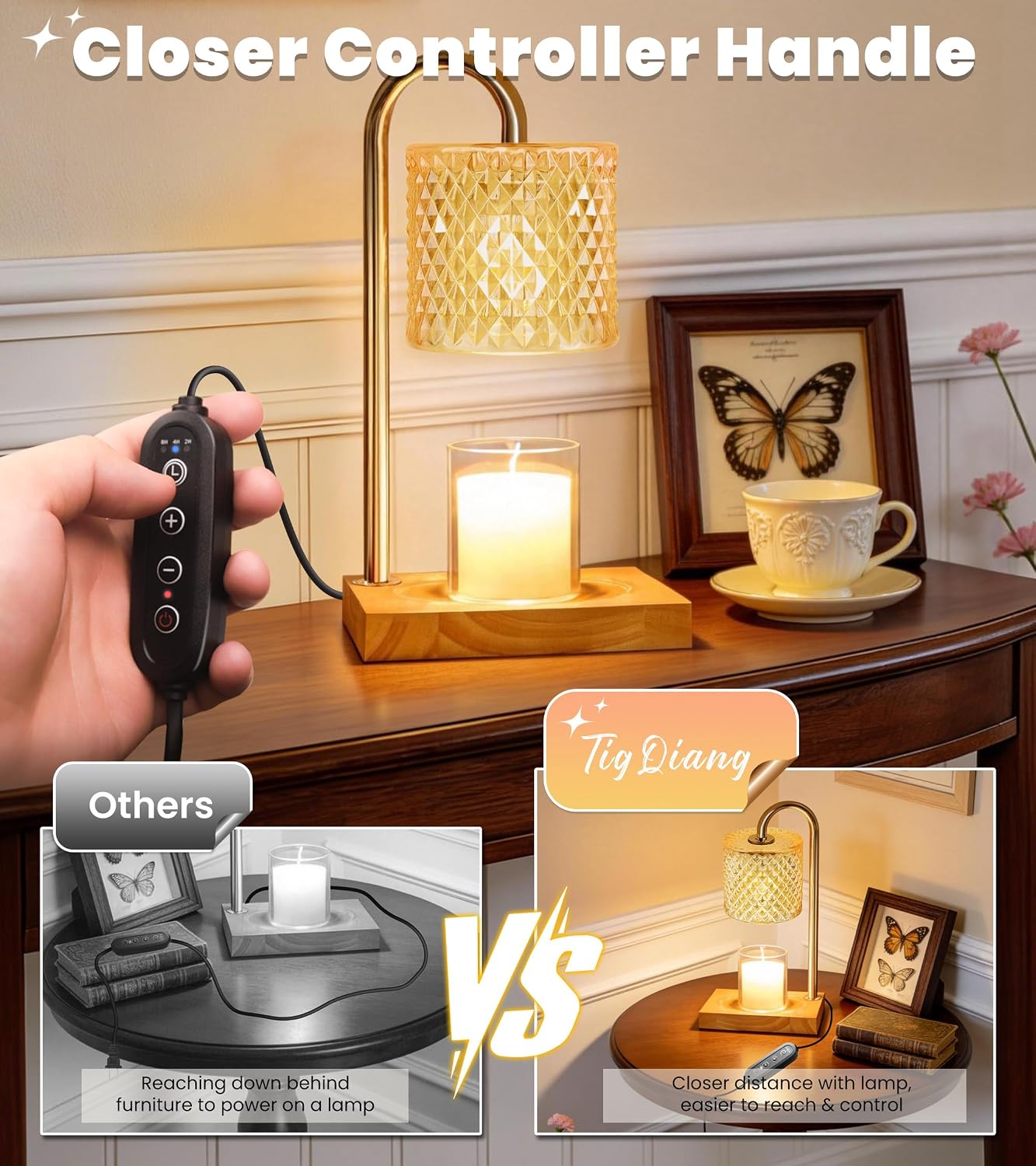 Candle warmer with timer dimme - Amber Jar Candle 评论和价格