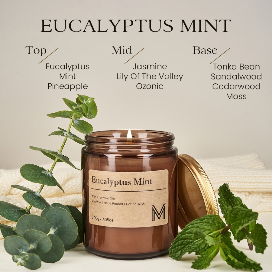 Eucalyptus Mint Candles for Ho - Amber Jar Candle 评论和价格