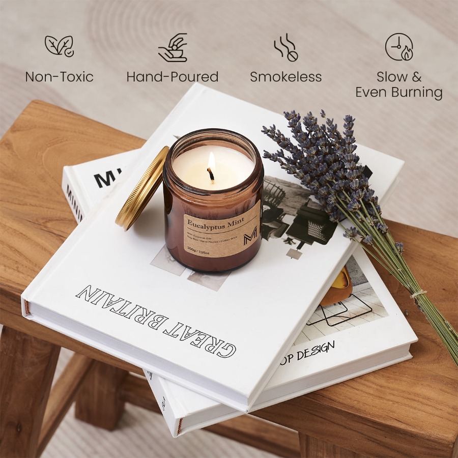 Eucalyptus Mint Candles for Ho - Amber Jar Candle 评论和价格