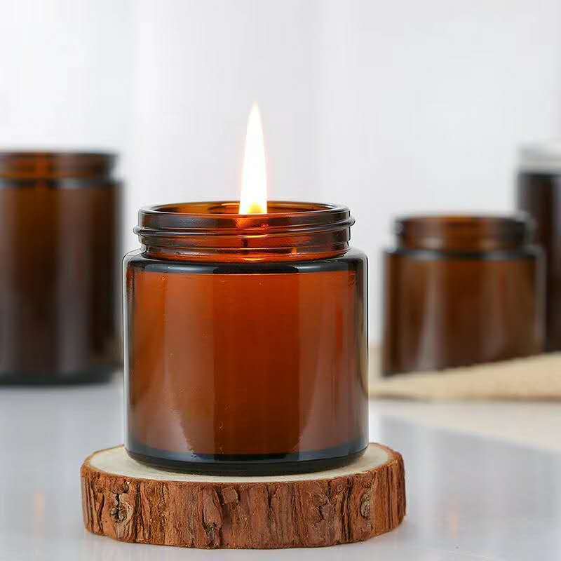 6pc 100/250ml Amber Glass Cand - Amber Jar Candle 评论和价格