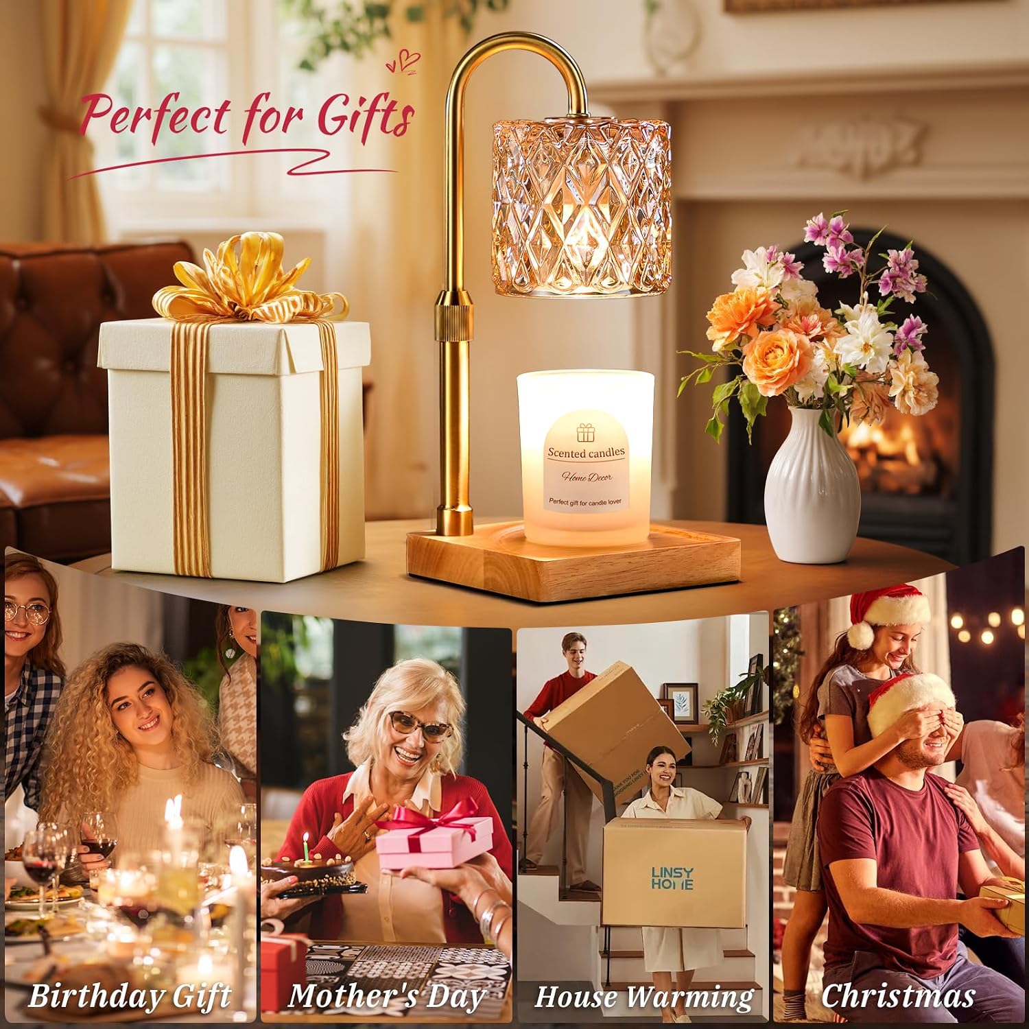 Candle Warmer Lamp with Timer  - Amber Jar Candle 评论和价格