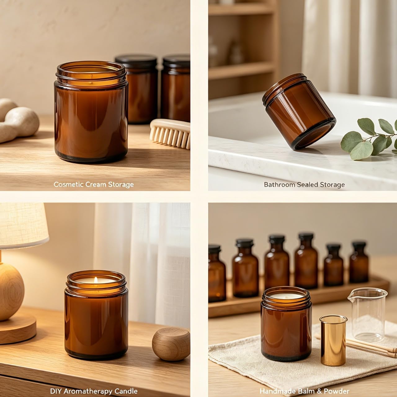 30 Pack 8oz Amber Glass Jars w - Amber Jar Candle 评论和价格