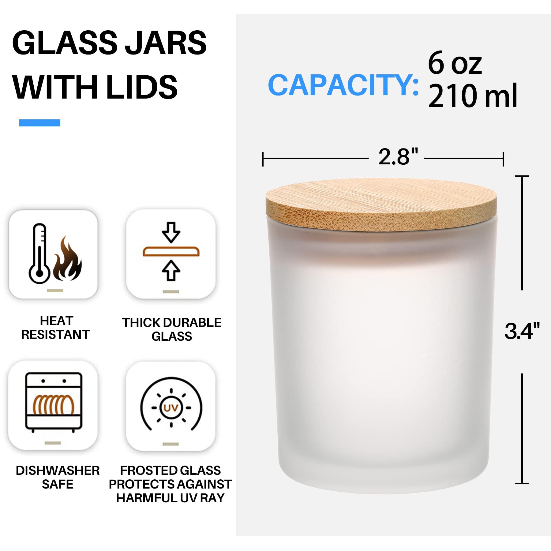 6-Pack 6OZ Frosted Amber Glass - Amber Jar Candle 评论和价格